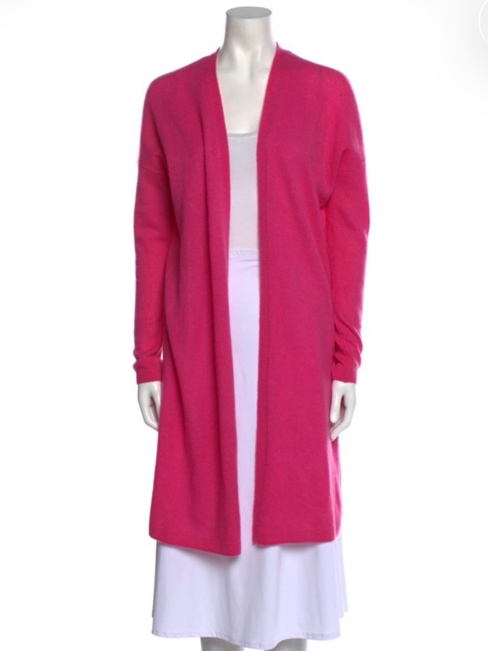 Saks Fifth Avenue Silk and Cashmere NWT Fuchsia Open-Front sweater